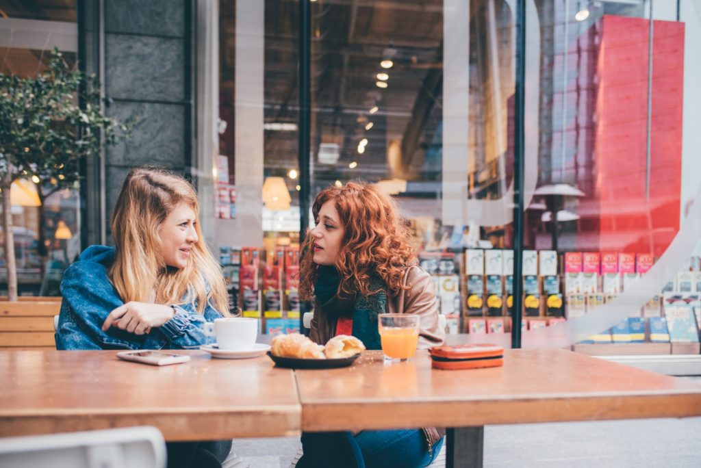 Two women friends together