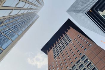Beautiful skyscraper in city Frankfurt